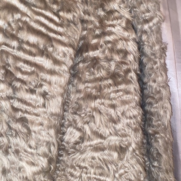 H&M Woman taupe color Faux fur coat  size 10 . - Picture 2 of 8